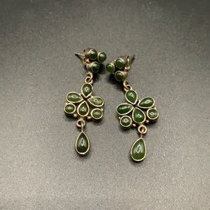 Green stone earrings